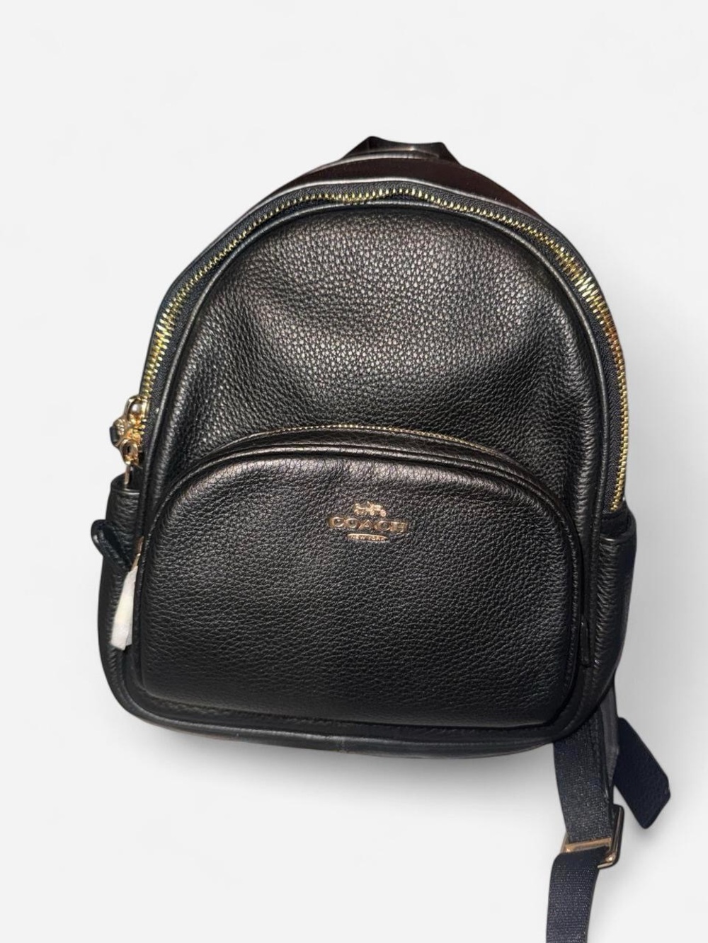 Coach Black Pebbled Leather Mini Backpack (reference size next to shoebox shown)